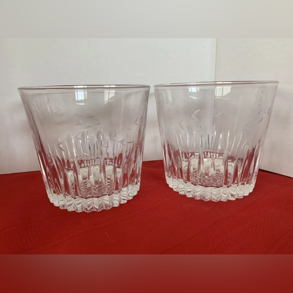 PRINCESS HOUSE Ice Buckets Floral Etched Glass Crystal Bowls - Lot of 2